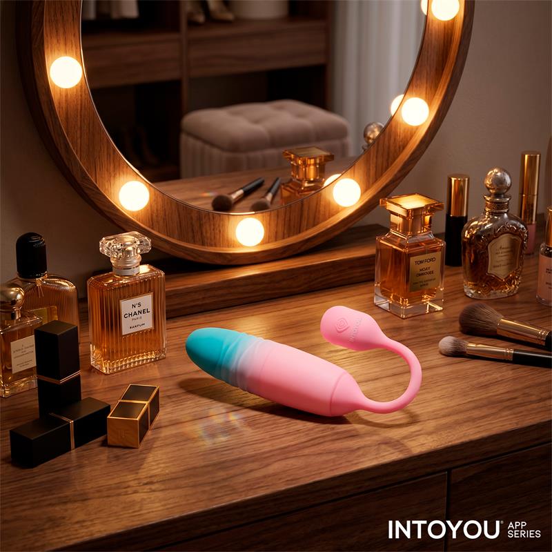 INTOYOU APP SERIES - NEXEGG MOTION VIBRATING EGG WITH THRUSTING APP PINK/TURQUOISE