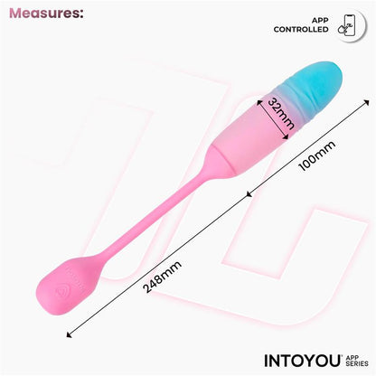 INTOYOU APP SERIES - NEXEGG MOTION VIBRATING EGG WITH THRUSTING APP PINK/TURQUOISE