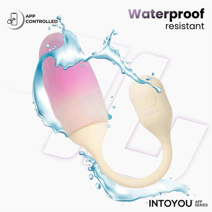 INTOYOU APP SERIES - NEXEGG VIBRATING EGG DOUBLE SILICONE LAYER APP BEIGE/PINK