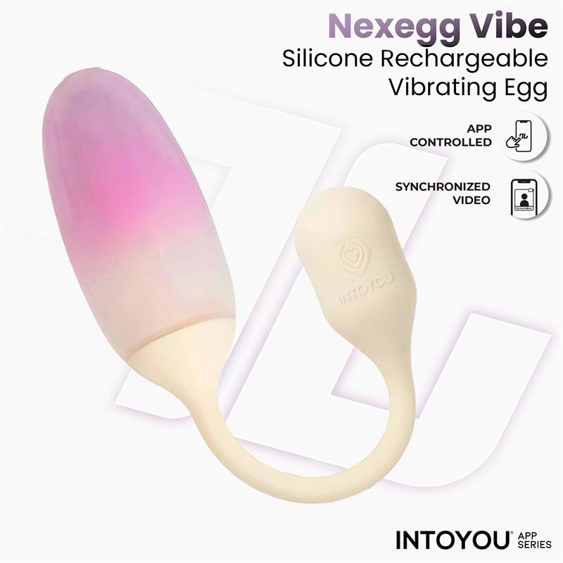 INTOYOU APP SERIES - NEXEGG VIBRATING EGG DOUBLE SILICONE LAYER APP BEIGE/PINK