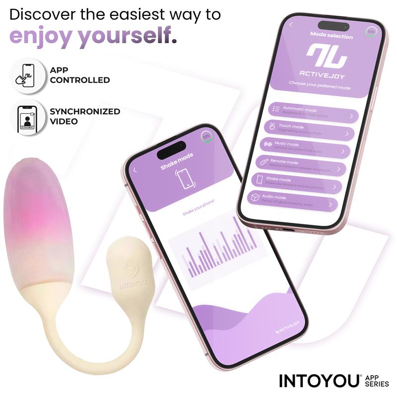 INTOYOU APP SERIES - NEXEGG VIBRATING EGG DOUBLE SILICONE LAYER APP BEIGE/PINK