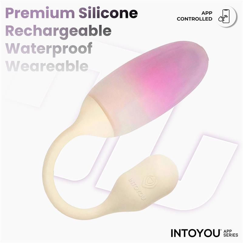 INTOYOU APP SERIES - NEXEGG VIBRATING EGG DOUBLE SILICONE LAYER APP BEIGE/PINK