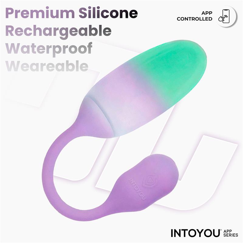 INTOYOU APP SERIES - NEXEGG VIBRATING EGG DOUBLE SILICONE LAYER APP LILAC/PISTACHIO
