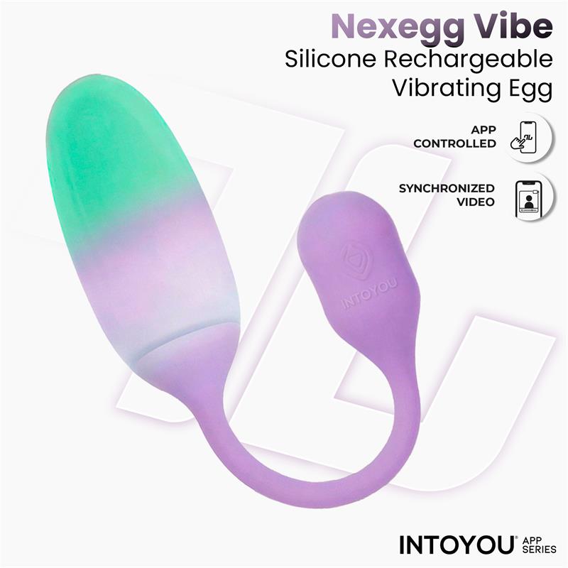 INTOYOU APP SERIES - NEXEGG VIBRATING EGG DOUBLE SILICONE LAYER APP LILAC/PISTACHIO