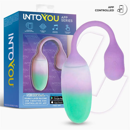 INTOYOU APP SERIES - NEXEGG VIBRATING EGG DOUBLE SILICONE LAYER APP LILAC/PISTACHIO