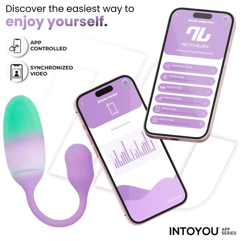 INTOYOU APP SERIES - NEXEGG VIBRATING EGG DOUBLE SILICONE LAYER APP LILAC/PISTACHIO