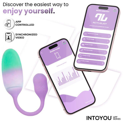 INTOYOU APP SERIES - NEXEGG VIBRATING EGG DOUBLE SILICONE LAYER APP LILAC/PISTACHIO