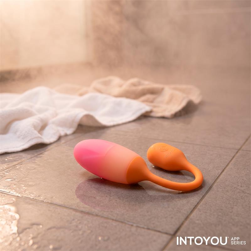 INTOYOU APP SERIES - NEXEGG VIBRATING EGG DOUBLE SILICONE LAYER APP ORANGE/PINK
