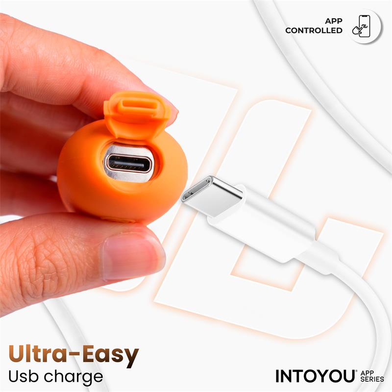 INTOYOU APP SERIES - NEXEGG VIBRATING EGG DOUBLE SILICONE LAYER APP ORANGE/PINK
