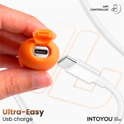 INTOYOU APP SERIES - NEXEGG VIBRATING EGG DOUBLE SILICONE LAYER APP ORANGE/PINK