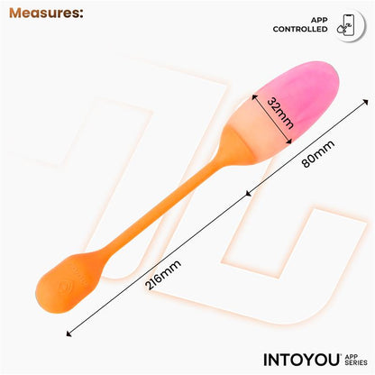INTOYOU APP SERIES - NEXEGG VIBRATING EGG DOUBLE SILICONE LAYER APP ORANGE/PINK