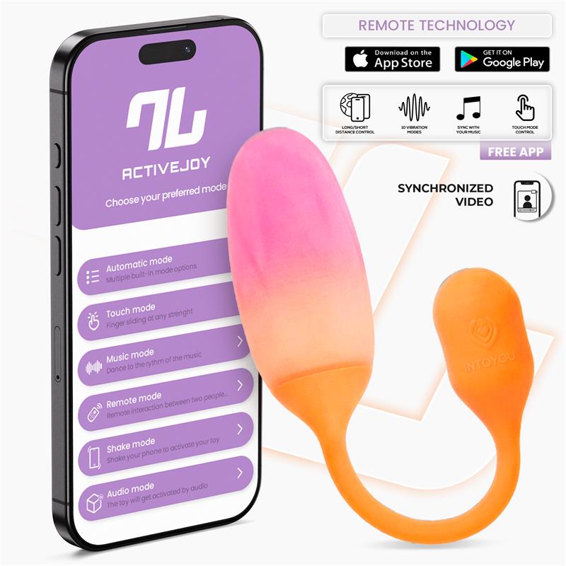INTOYOU APP SERIES - NEXEGG VIBRATING EGG DOUBLE SILICONE LAYER APP ORANGE/PINK