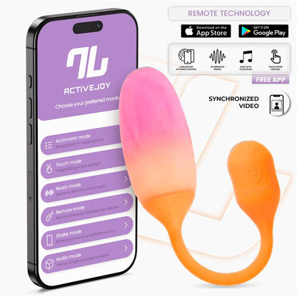 INTOYOU APP SERIES - NEXEGG VIBRATING EGG DOUBLE SILICONE LAYER APP ORANGE/PINK