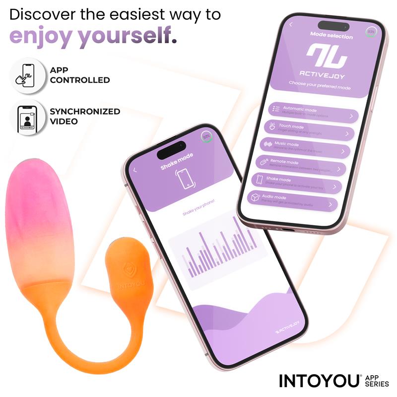 INTOYOU APP SERIES - NEXEGG VIBRATING EGG DOUBLE SILICONE LAYER APP ORANGE/PINK