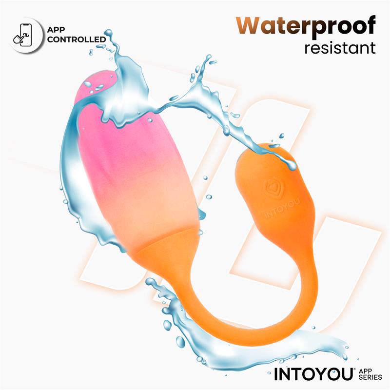 INTOYOU APP SERIES - NEXEGG VIBRATING EGG DOUBLE SILICONE LAYER APP ORANGE/PINK