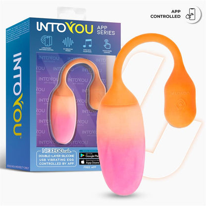 INTOYOU APP SERIES - NEXEGG VIBRATING EGG DOUBLE SILICONE LAYER APP ORANGE/PINK
