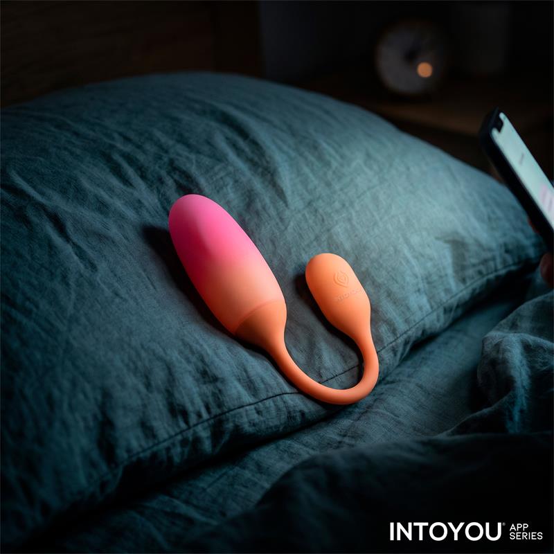 INTOYOU APP SERIES - NEXEGG VIBRATING EGG DOUBLE SILICONE LAYER APP ORANGE/PINK