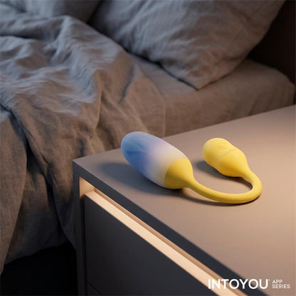 INTOYOU APP SERIES - NEXEGG VIBRATING EGG DOUBLE SILICONE LAYER APP YELLOW/PURPLE