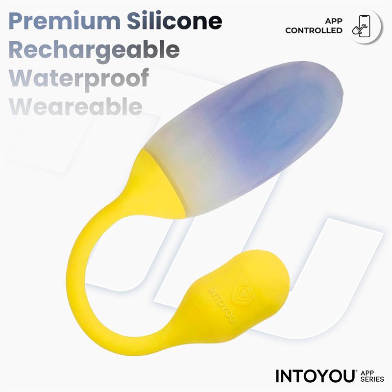 INTOYOU APP SERIES - NEXEGG VIBRATING EGG DOUBLE SILICONE LAYER APP YELLOW/PURPLE
