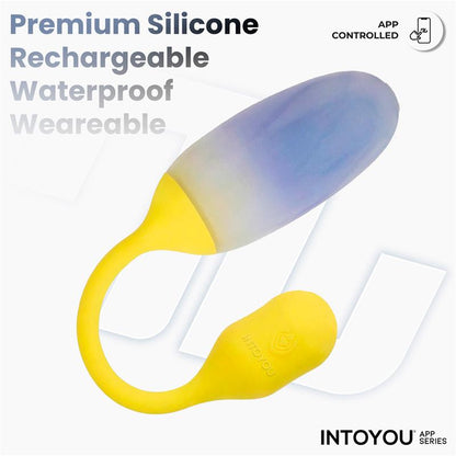 INTOYOU APP SERIES - NEXEGG VIBRATING EGG DOUBLE SILICONE LAYER APP YELLOW/PURPLE