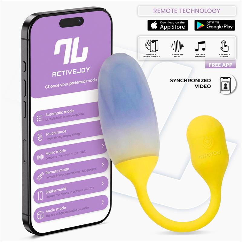 INTOYOU APP SERIES - NEXEGG VIBRATING EGG DOUBLE SILICONE LAYER APP YELLOW/PURPLE