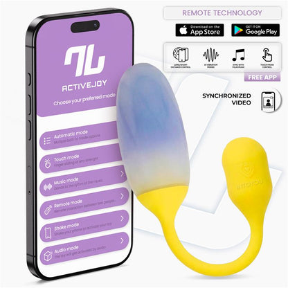 INTOYOU APP SERIES - NEXEGG VIBRATING EGG DOUBLE SILICONE LAYER APP YELLOW/PURPLE