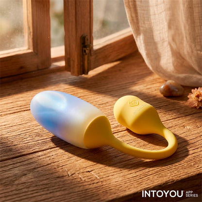 INTOYOU APP SERIES - NEXEGG VIBRATING EGG DOUBLE SILICONE LAYER APP YELLOW/PURPLE