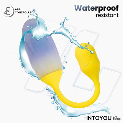 INTOYOU APP SERIES - NEXEGG VIBRATING EGG DOUBLE SILICONE LAYER APP YELLOW/PURPLE