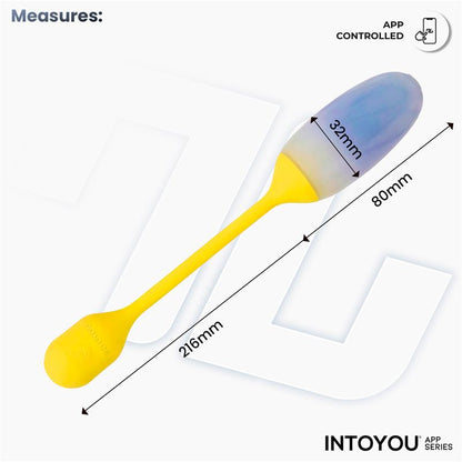 INTOYOU APP SERIES - NEXEGG VIBRATING EGG DOUBLE SILICONE LAYER APP YELLOW/PURPLE
