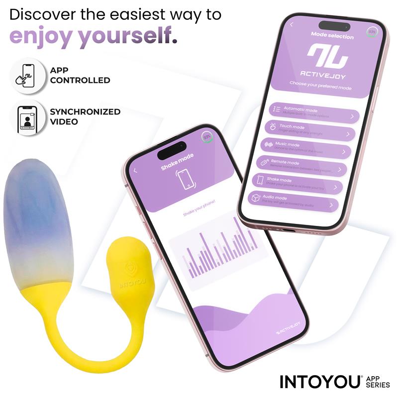 INTOYOU APP SERIES - NEXEGG VIBRATING EGG DOUBLE SILICONE LAYER APP YELLOW/PURPLE