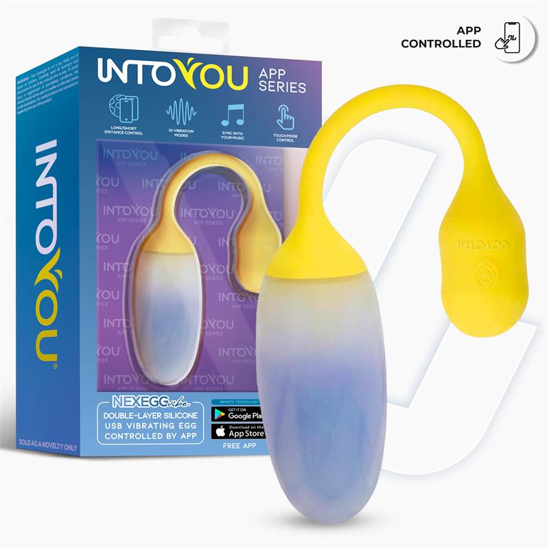 INTOYOU APP SERIES - NEXEGG VIBRATING EGG DOUBLE SILICONE LAYER APP YELLOW/PURPLE