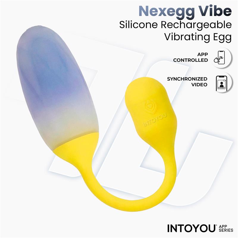 INTOYOU APP SERIES - NEXEGG VIBRATING EGG DOUBLE SILICONE LAYER APP YELLOW/PURPLE