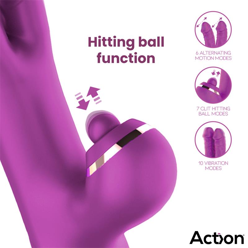 ACTION - NICO VIBE WITH CLIT HITTING BALL AND ALTERNATING DILDOS