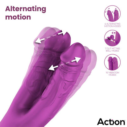 ACTION - NICO VIBE WITH CLIT HITTING BALL AND ALTERNATING DILDOS