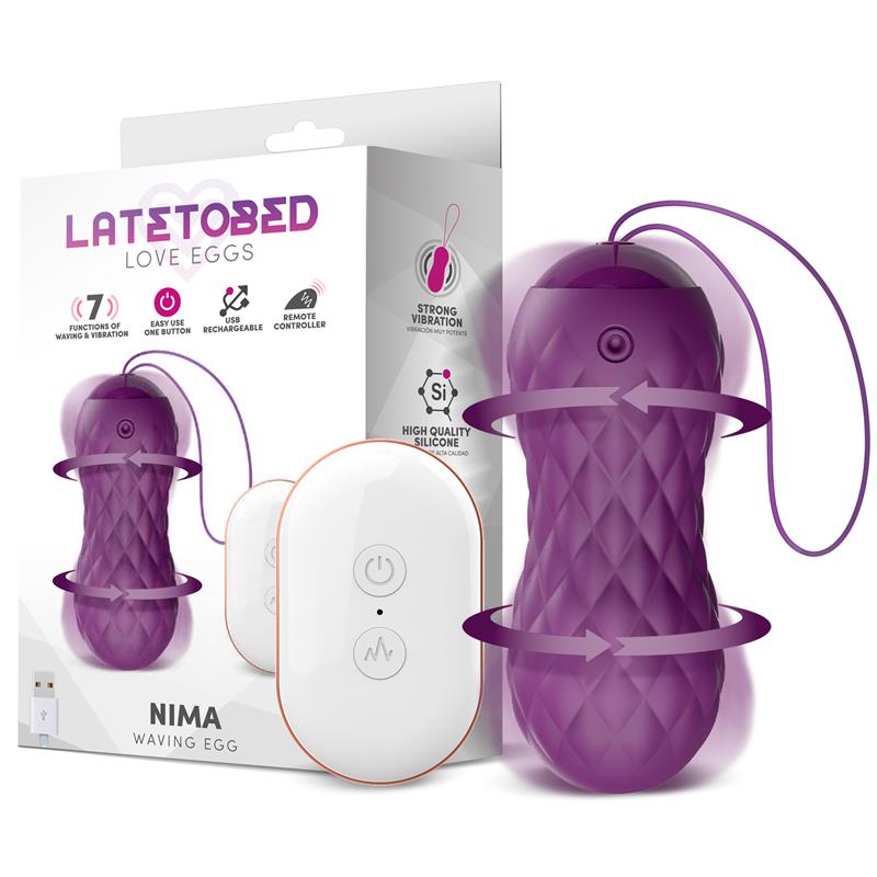 LATETOBED - NIMA VIBRATING AND WAVING EGG REMOTE CONTROL USB SILICONE