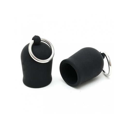 BONDAGE PLAY - NIPPE SUCKERS WITH RING SILICONE BLACK