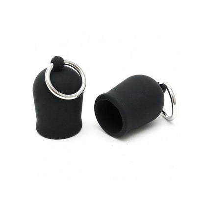 BONDAGE PLAY - NIPPE SUCKERS WITH RING SILICONE BLACK