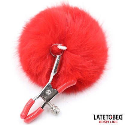 LATETOBED BDSM LINE - NIPPLE CLAMPS ADJUSTABLE WITH FUR