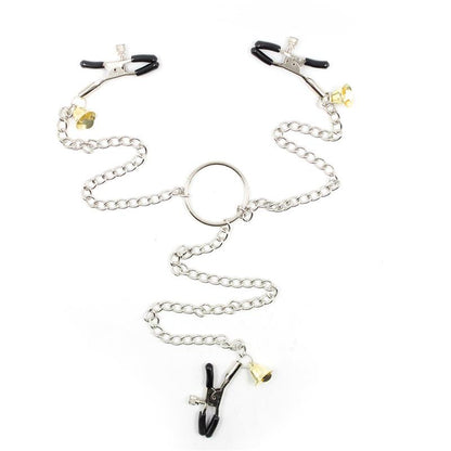 LATETOBED BDSM LINE - NIPPLE CLAMPS AND CLIT CLAMPS WITH CHAIN METAL