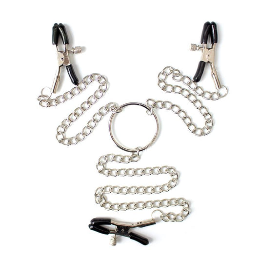 LATETOBED BDSM LINE - NIPPLE CLAMPS AND CLIT CLAMPS WITH CHAIN METAL