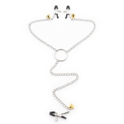 LATETOBED BDSM LINE - NIPPLE CLAMPS AND CLIT CLAMPS WITH CHAIN METAL