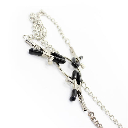LATETOBED BDSM LINE - NIPPLE CLAMPS AND CLIT CLAMPS WITH CHAIN METAL