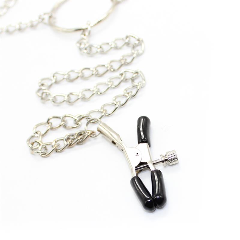 LATETOBED BDSM LINE - NIPPLE CLAMPS AND CLIT CLAMPS WITH CHAIN METAL