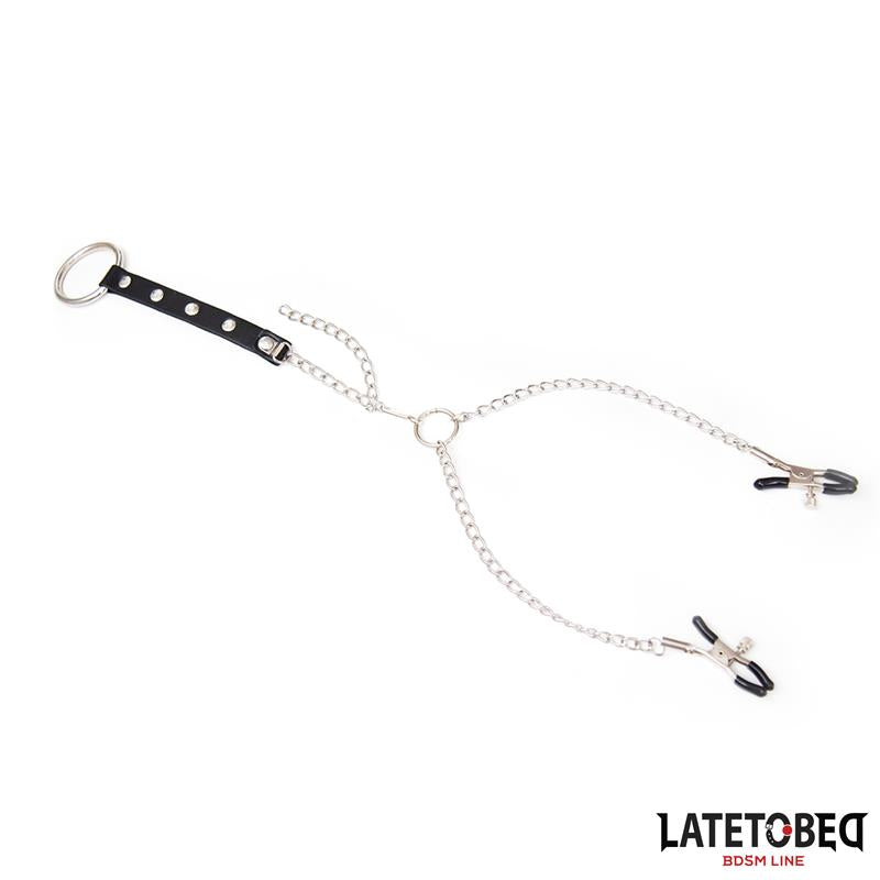LATETOBED BDSM LINE - NIPPLE CLAMPS COCK RING SET ADJUSTABLE