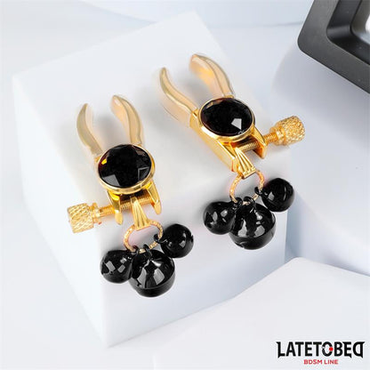 LATETOBED BDSM LINE - NIPPLE CLAMPS WITH BELL