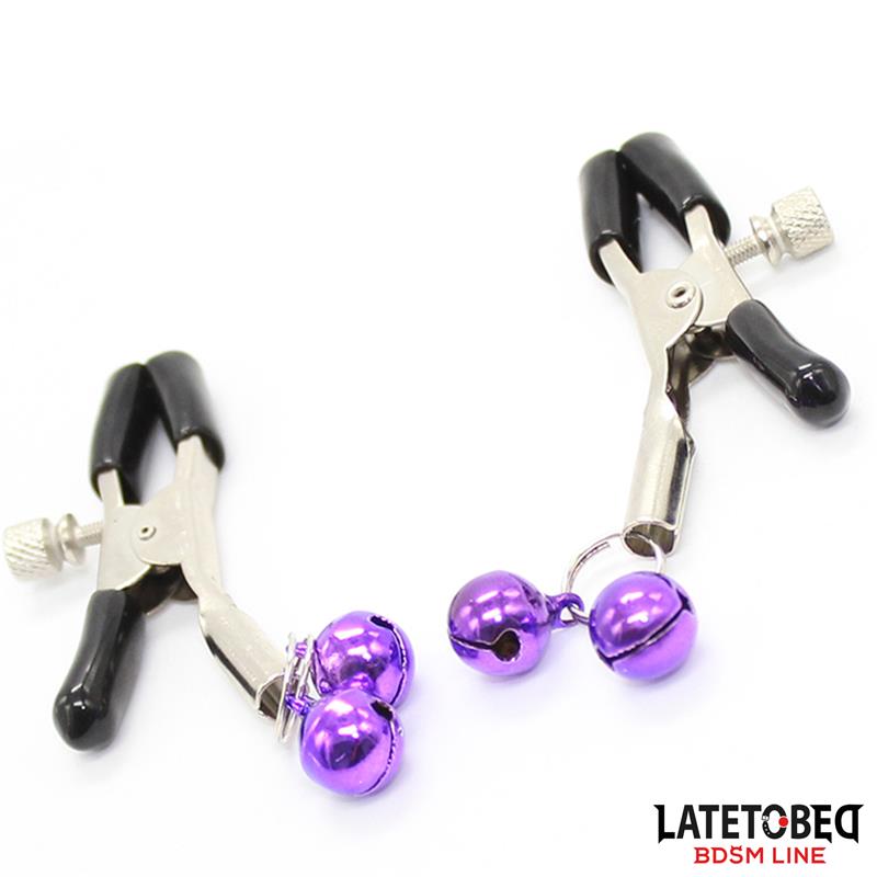 LATETOBED BDSM LINE - NIPPLE CLAMPS WITH BELL
