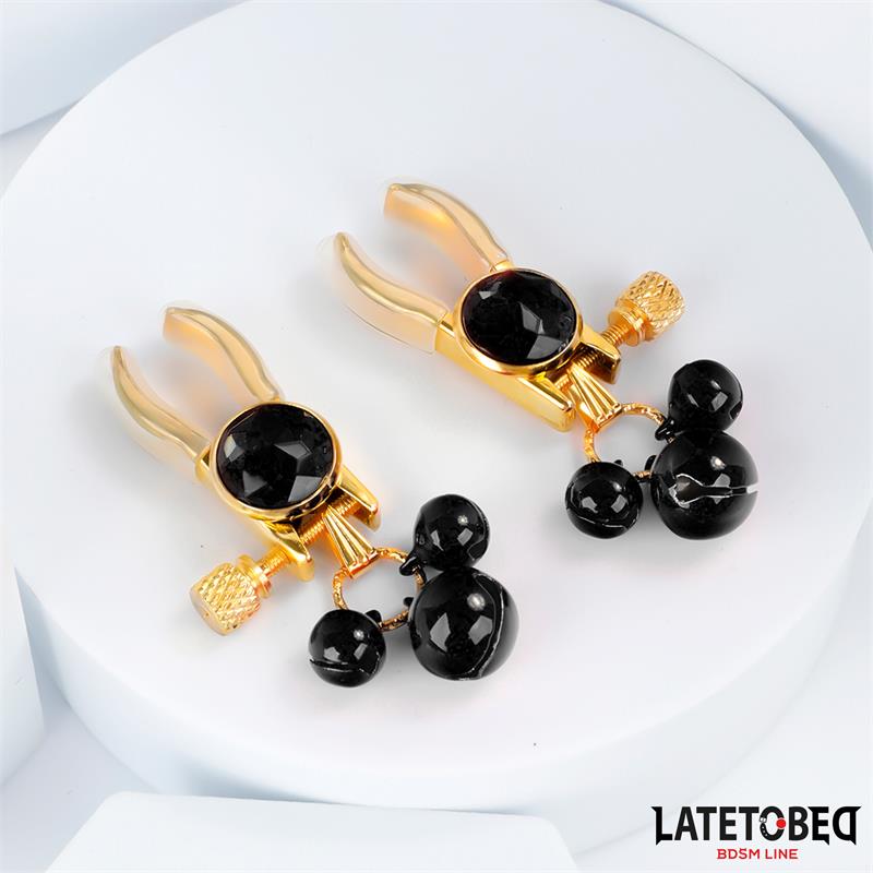 LATETOBED BDSM LINE - NIPPLE CLAMPS WITH BELL