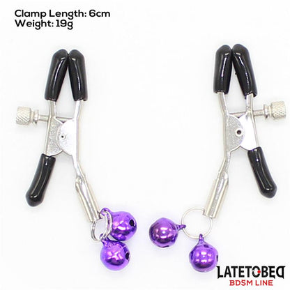 LATETOBED BDSM LINE - NIPPLE CLAMPS WITH BELL