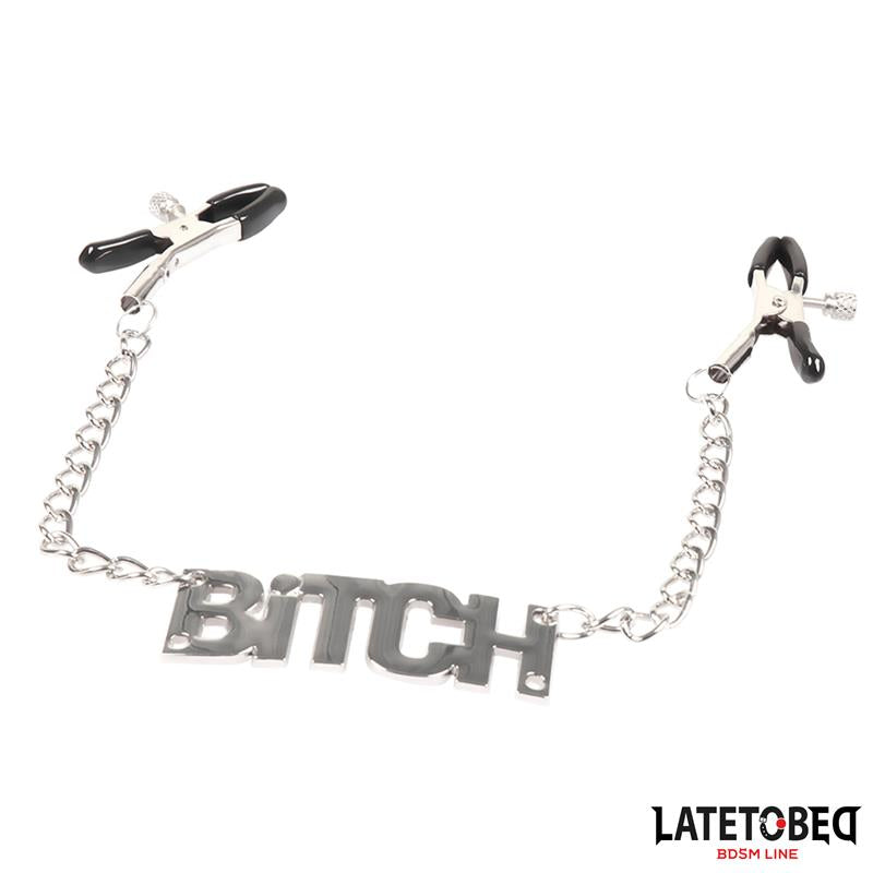 LATETOBED BDSM LINE - NIPPLE CLAMPS WITH BITCH