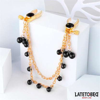 LATETOBED BDSM LINE - NIPPLE CLAMPS WITH CHAIN AND BELLS
